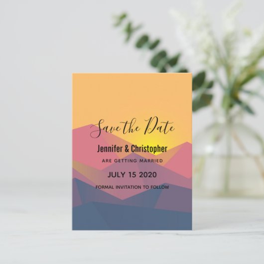 Geometrische Polygone in den Rustikalen Bergen Sav Einladungspostkarte (Stehend Vorderseite)