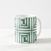 Geometrische Polygone Vintag Nahtlos Muster Kaffeetasse (VorderseiteRechts)