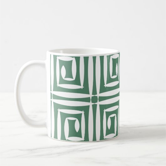 Geometrische Polygone Vintag Nahtlos Muster Kaffeetasse (Links)