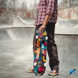 Geometrische Pop Kunst - Fahren Sie schnell, live  Skateboard