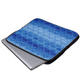 Geometrische preußische Blaufarbenskala Laptopschutzhülle (Vorne Knopf)