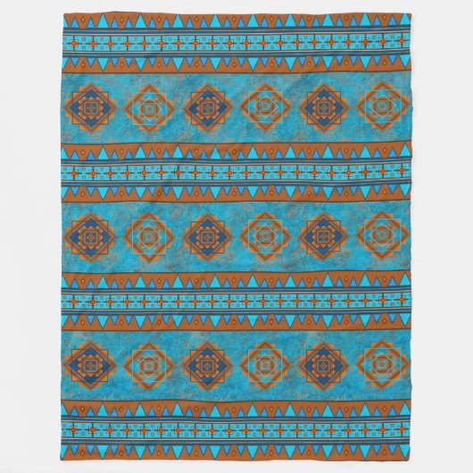 Geometrische Printwerbung im Südwesten der Bergspi Fleecedecke (Vorderseite)