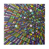 Geometrische Punkte für farbige Kreise Fliese (Vorderseite)