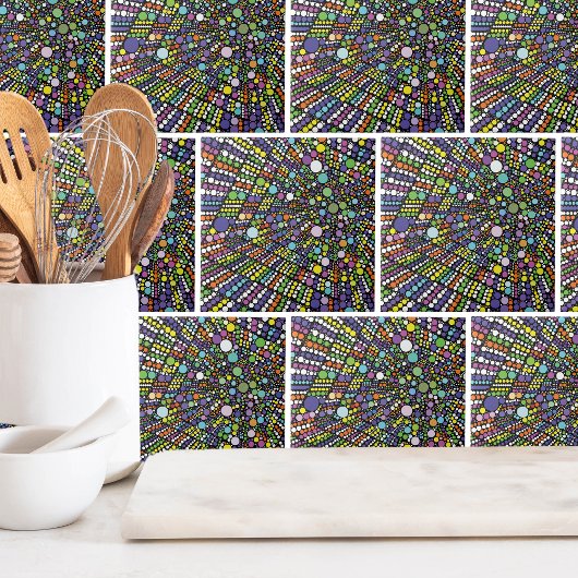 Geometrische Punkte für farbige Kreise Fliese