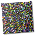 Geometrische Punkte für farbige Kreise Fliese<br><div class="desc">Dieser unglaubliche Farbenstoß ist sowohl ein Sternexplosion- als auch ein geometrisch aussehender 3D-Druck. Das Muster sieht fast so aus,  als gäbe es einen Raum,  der rückwärts geht. Es gibt so viele Farben hier,  dass jeder eine Farbe finden kann,  die ihm gefällt. Abstrakte geometrische Keramik Muster</div>