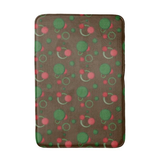 Geometrische Punktkreise Retro-Muster auf einer be Badematte (Vorderseite Vertikal)