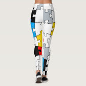 Geometrische Puzzleteile Primärfarben mondrian Leggings (Rückseite)