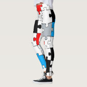 Geometrische Puzzleteile Primärfarben mondrian Leggings (Links)