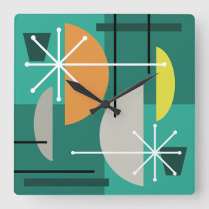 Geometrische Quadranten Abstrakt Art Quadratische Wanduhr