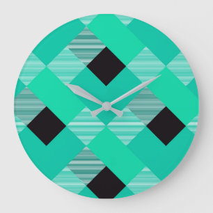 Geometrische Quadrat-Abstraktion 10 Große Wanduhr