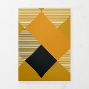 Geometrische Quadrat-Abstraktion 9 Dreifach Gefaltete Urlaubskarte