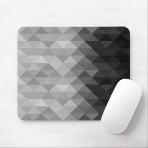 geometrische Quadrat-Muster Graustufen Mousepad