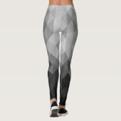 geometrische Quadrat-Muster in Graustufen Leggings (Rückseite)