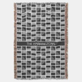 Geometrische Quadrate benutzerdefinierte Monogramm Decke (Vorderseite Vertikal)