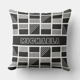 Geometrische Quadrate benutzerdefinierte Monogramm Kissen