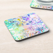 geometrische Quadrate der Pastellgeometrie Untersetzer (Linke Seite)