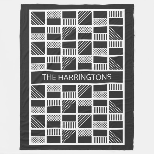 Geometrische Quadrate für Vlies-Decks aus Monogram Fleecedecke (Vorderseite)