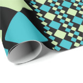 Geometrische Quadrate Geschenkpapier (Rolleneckpunkt)