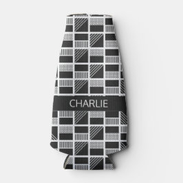 Geometrische Quadrate individuelle Name-Flasche un Flaschenkühler