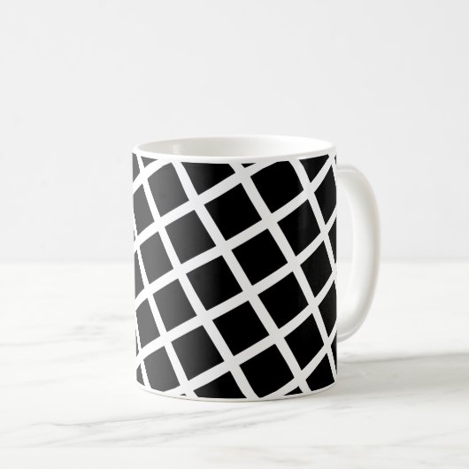 Geometrische Quadrate Lines skandinavisches 60er M Kaffeetasse (VorderseiteRechts)