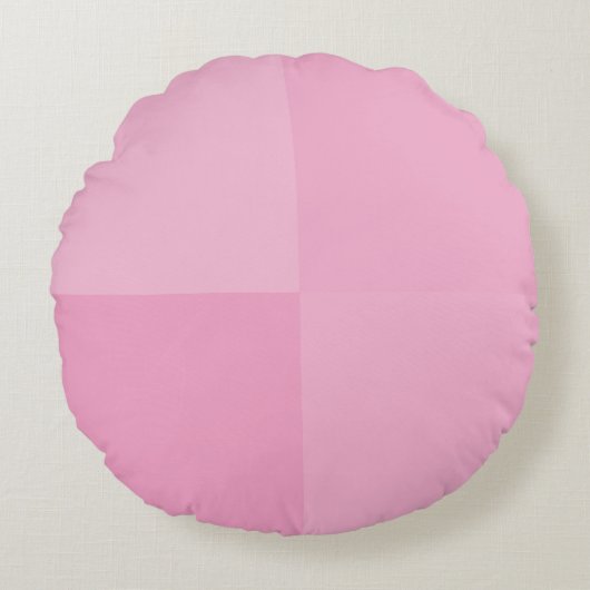 Geometrische Quadrate mit hellrosa Rundes Kissen (Vorderseite)