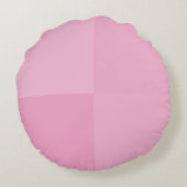 Geometrische Quadrate mit hellrosa Rundes Kissen (Rückseite)