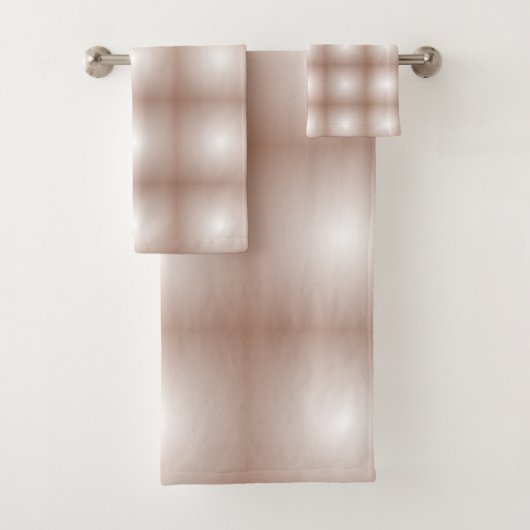 Geometrische Quadrate mit Mocha Mousse Gradient Wh Badhandtuch Set (Insitu)