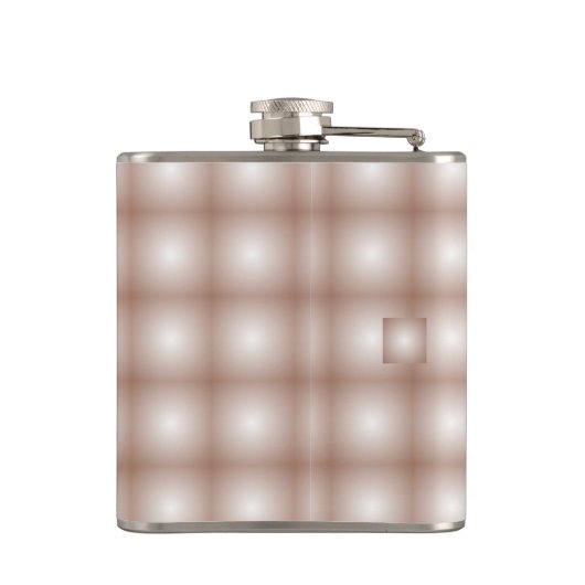 Geometrische Quadrate mit Mocha Mousse Gradient Wh Flachmann (Rückseite)