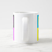 Geometrische Quadrate Monogramm CMYK Jumbo-Tasse (Rückseite)