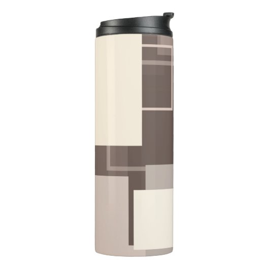 Geometrische Quadrate - Schokolade Thermosbecher (Nach links gedreht)