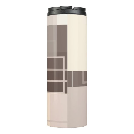Geometrische Quadrate - Schokolade Thermosbecher (Rückseite)