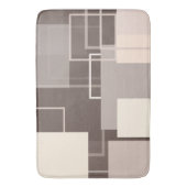 Geometrische Quadrate - Schokolade und Creme Badematte (Vorderseite Vertikal)