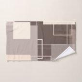 Geometrische Quadrate - Schokolade und Creme Badhandtuch Set (Handtuch)