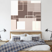 Geometrische Quadrate - Schokolade und Creme Leinwanddruck (Insitu (Schlafzimmer))