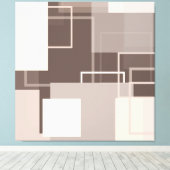 Geometrische Quadrate - Schokolade und Creme Leinwanddruck (Insitu (Holzboden))
