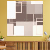 Geometrische Quadrate - Schokolade und Creme Leinwanddruck (Insitu (Wohnzimmer))