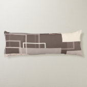 Geometrische Quadrate - Schokolade und Creme Seitenschläferkissen (Rückseite)