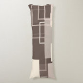 Geometrische Quadrate - Schokolade und Creme Seitenschläferkissen (Vorderseite Vertikal)