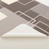 Geometrische Quadrate - Schokolade und Creme Sherpadecke (3/4)