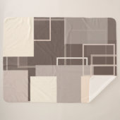 Geometrische Quadrate - Schokolade und Creme Sherpadecke (Vorderseite (Horizontal))