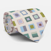 Geometrische Quadrate und kontrastreiche Streifen  Krawatte (Gerollt)