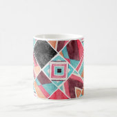 Geometrische Quadrate, Wasserfarben-Patchwork Kaffeetasse (Mittel)