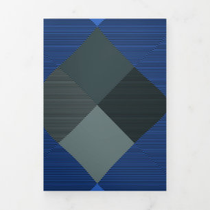 Geometrische quadratische Abstraktion 21 Dreifach Gefaltete Urlaubskarte
