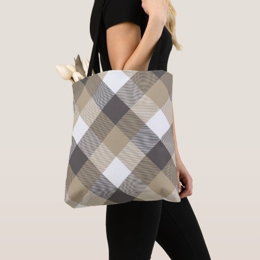 Geometrische quadratische Abstraktion 2 Tasche (Von Nahem)
