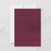 Geometrische Rahmen Burgundy Navy-Blume Hochzeit Einladung (Rückseite)