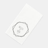 Geometrische Rahmen für Hochzeiten Schwarz-weiß Serviette (Ecke)