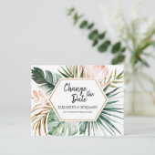 Geometrische Rahmen für tropische Blätter ändern d Postkarte (Stehend Vorderseite)