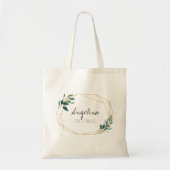 geometrische Rahmen-Gastgeschenk Hochzeit für Grün Tragetasche (Vorne)