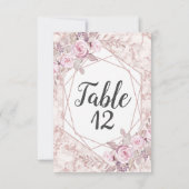 Geometrische Rahmen-Hochzeitsskalender mit Blush-M Einladung (Rückseite)