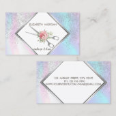 Geometrische,Rahmen,Konfetti, Scheren,Holografisch Visitenkarte (Vorne/Hinten)